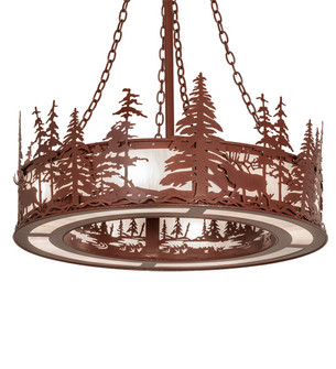 Elk At Dusk Eight Light Pendant in Rust (57|238683)