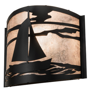 Sailboat One Light Wall Sconce in Black Metal (57|23829)