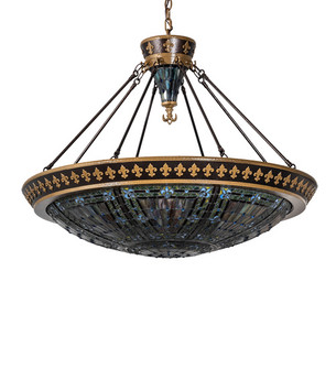 Fleur-De-Lis Six Light Pendant in Copper Vein New Gold (57|236594)