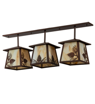 Stillwater Three Light Island Pendant in Cafe Noir On Rust (57|234975)