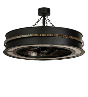 Golden Forge Eight Light Chandel-Air in Black Satin Wrought Iron Oiled Bronze (57|234842)
