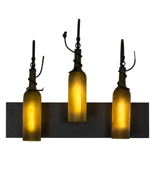 Tuscan Vineyard Three Light Wall Sconce in Textured Black (57|234358)