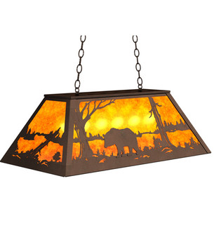 Bear At Lake Six Light Pendant in Mahogany Bronze (57|234094)