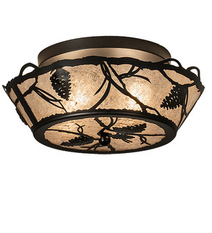 Whispering Pines Four Light Flushmount in Black Satin Wrought Iron (57|233807)