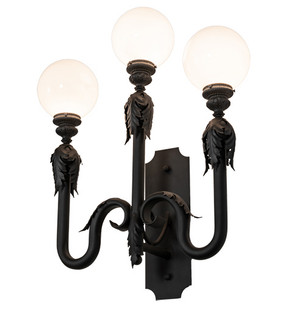 Strasbourg Three Light Wall Sconce in Fine Textured Black (57|233089)