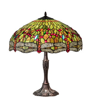 Tiffany Hanginghead Dragonfly Three Light Table Lamp in Mahogany Bronze (57|232805)