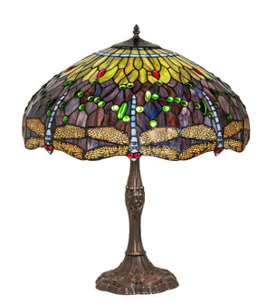 Tiffany Hanginghead Dragonfly Three Light Table Lamp in Mahogany Bronze (57|232804)