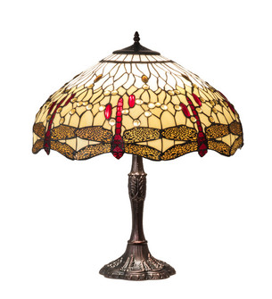 Tiffany Hanginghead Dragonfly Three Light Table Lamp in Mahogany Bronze (57|232803)