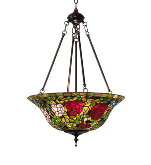 Tiffany Rosebush Three Light Pendant in Mahogany Bronze (57|232778)