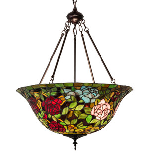 Tiffany Rosebush Three Light Pendant in Mahogany Bronze (57|231116)
