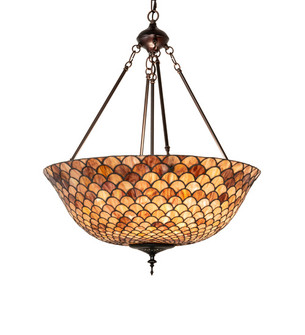 Tiffany Fishscale Three Light Pendant in Mahogany Bronze (57|230951)