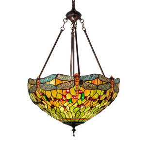 Tiffany Hanginghead Dragonfly Three Light Pendant in Mahogany Bronze (57|230915)
