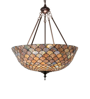 Tiffany Fishscale Three Light Pendant in Mahogany Bronze (57|230828)