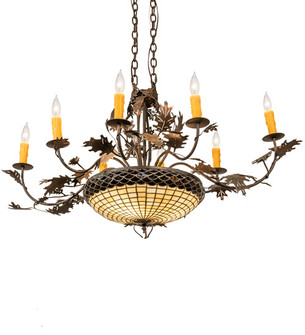Greenbriar Oak Eight Light Chandelier in Old Copper Pot (57|230422)