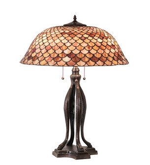 Fishscale Three Light Table Lamp in Mahogany Bronze (57|230385)