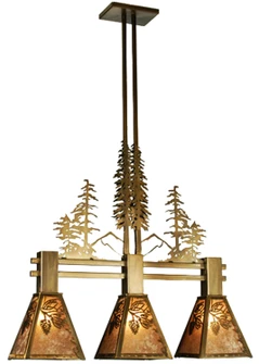 Winter Pine Three Light Island Pendant in Antique Copper (57|22935)