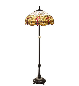 Tiffany Hanginghead Dragonfly Three Light Floor Lamp in Mahogany Bronze (57|229132)