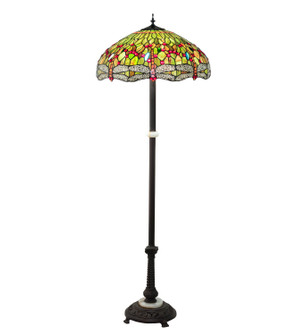 Tiffany Hanginghead Dragonfly Three Light Floor Lamp in Mahogany Bronze (57|228851)