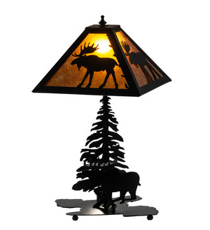Lone Moose Two Light Table Lamp in Textured Black Textured Black (57|228788)