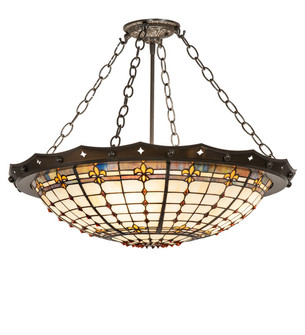 Fleur-De-Lite Four Light Semi-Flushmount in Timeless Bronze And Antique Copper (57|227120)