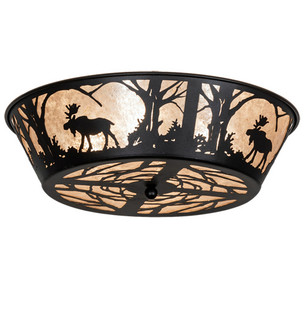 Moose At Dawn Four Light Flushmount in Textured Black (57|225869)