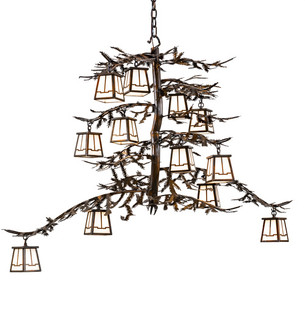 Pine Branch 12 Light Chandelier in Vintage Copper (57|223801)
