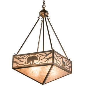 Lone Bear & Wolf Three Light Pendant in Antique Copper (57|223450)