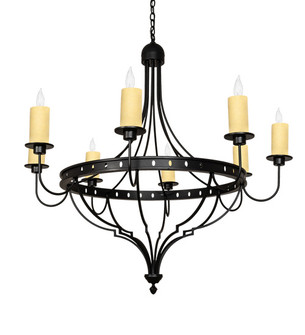 Bottini Eight Light Chandelier in Textured Black (57|220739)