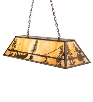 Trout & Fisherman Six Light Pendant in Antique Copper (57|219638)