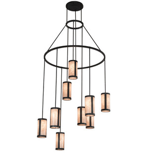 Cartier Nine Light Chandelier in Black Wicker (57|218698)