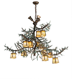 Pine Branch 15 Light Chandelier in Antique Copper/Green Pine Needles (57|218222)