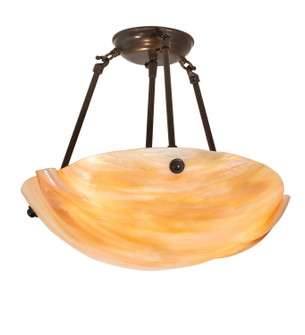 Atelier Three Light Semi-Flushmount in Mahogany Bronze (57|215806)