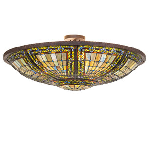 Fleur-De-Lis Six Light Semi-Flushmount in Mahogany Bronze (57|213351)