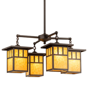 Hyde Park Four Light Chandelier in Craftsman Brown (57|204749)