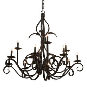 Cypress 12 Light Chandelier in Satin Black (57|202247)