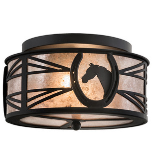 Horseshoe Two Light Flushmount in Textured Black (57|201723)