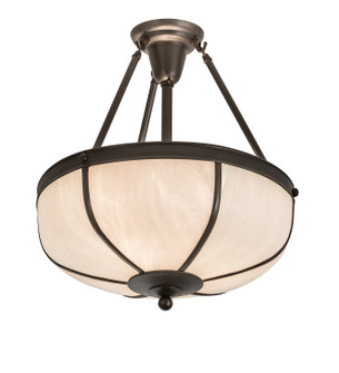 Arts & Crafts Three Light Semi-Flushmount in Craftsman Brown (57|200913)