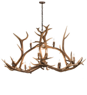 Antlers Ten Light Chandelier in Antique Copper (57|200466)