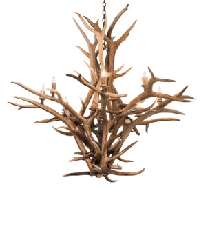 Antlers Eight Light Chandelier in Antique Copper (57|200435)