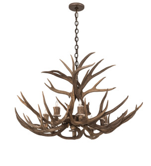 Antlers Eight Light Chandelier in Antique Copper (57|200431)