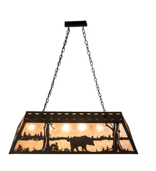 Bear At Lake Six Light Pendant in Oil Rubbed Bronze (57|199997)