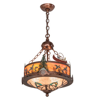 Boulders Four Light Inverted Pendant in New Copper Vein + Hand Paint (57|199562)