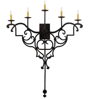 Fleur De Lys LED Wall Sconce in Distressed Costello Black (57|198848)