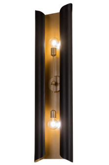 Beaumont Two Light Wall Sconce in Textured Black/Champagne Metallic (57|195605)