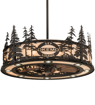 Personalized 24 Light Chandel-Air in Fleshtone Idalight (Not Frosted) Oiled Bronze//Dark Oak Blades (57|195287)