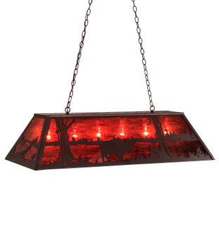 Buffalo Six Light Oblong Pendant in Mahogany Bronze (57|195196)