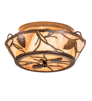 Whispering Pines Four Light Flushmount in Old Copper Pot (57|194100)