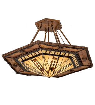 Sonoma Six Light Semi-Flushmount in Natural Wood (57|193673)