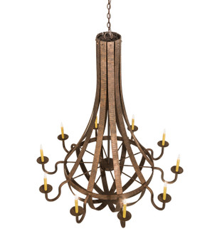 Barrel Stave Ten Light Chandelier in Rococo (57|193060)