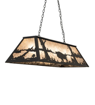 Buffalo At Lake Six Light Pendant in Black Metal (57|19083)